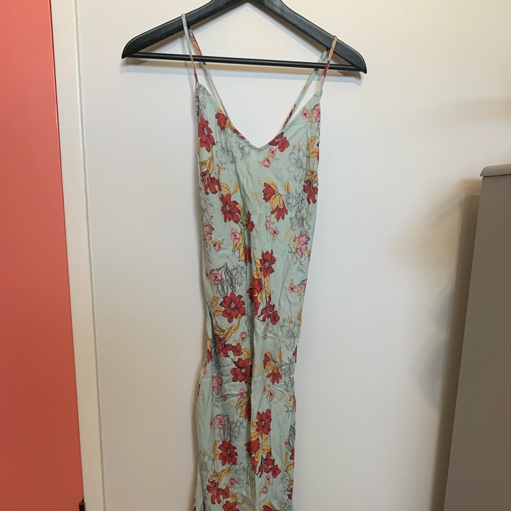 Mint & Floral Midi Dress